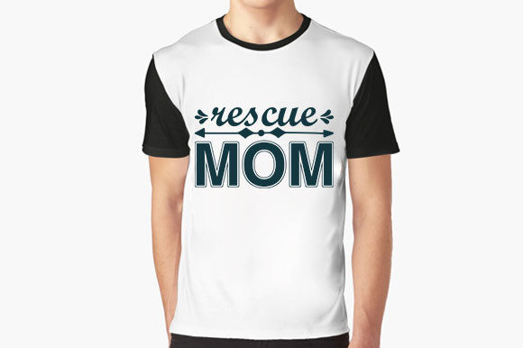 Dog Svg Design, RESCUE MOM Graphics and T-Shirt Designs